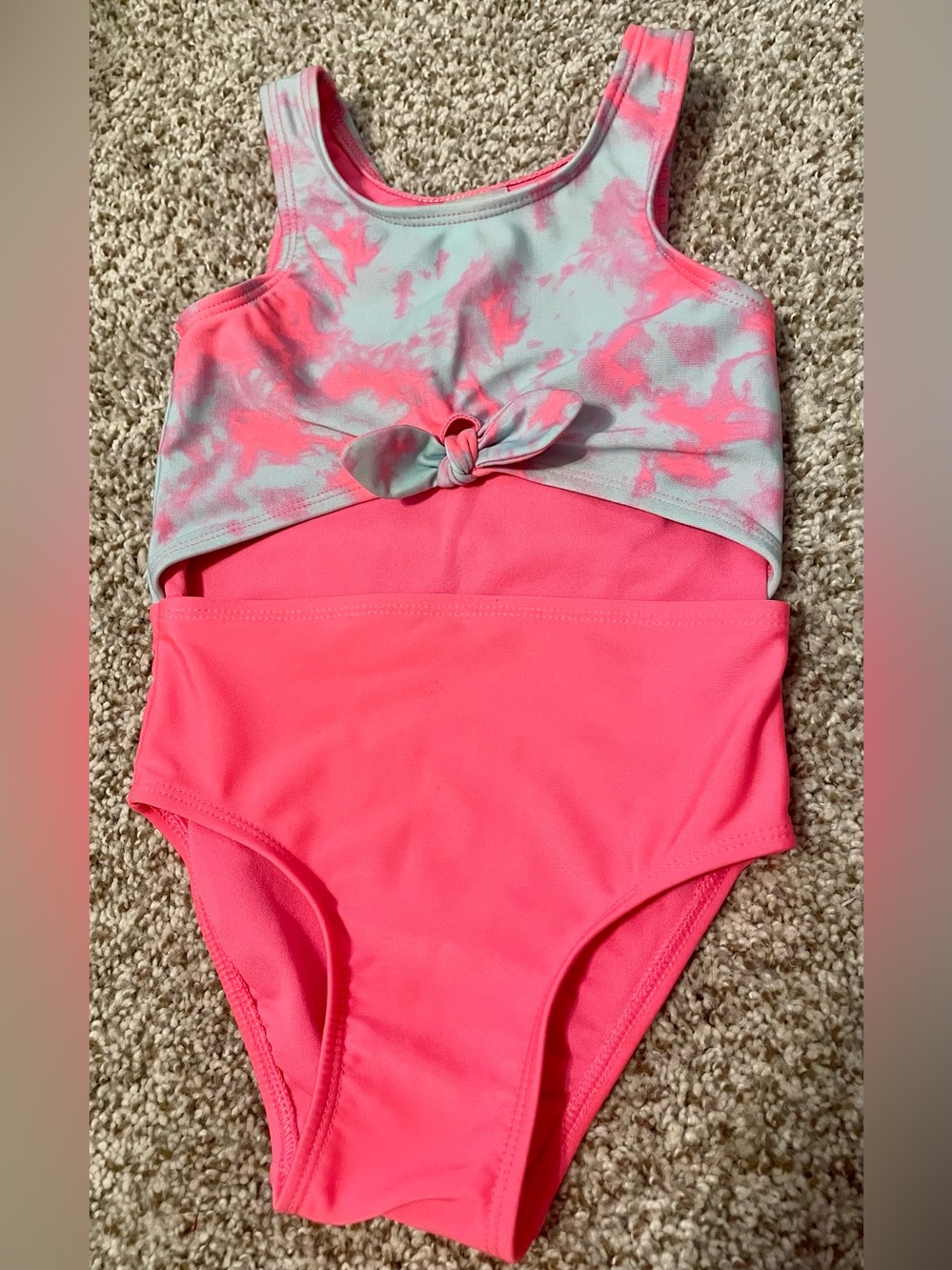 Cat & Jack 2T One-Piece Pink Front Knot Swimsuit